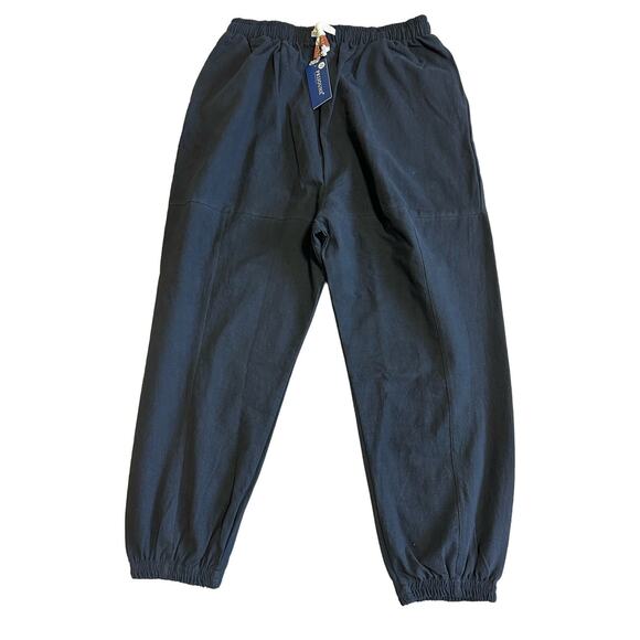 NWT Prijouhe Black Pull On Cotton Capri Joggers Size 2XL - Picture 1 of 8